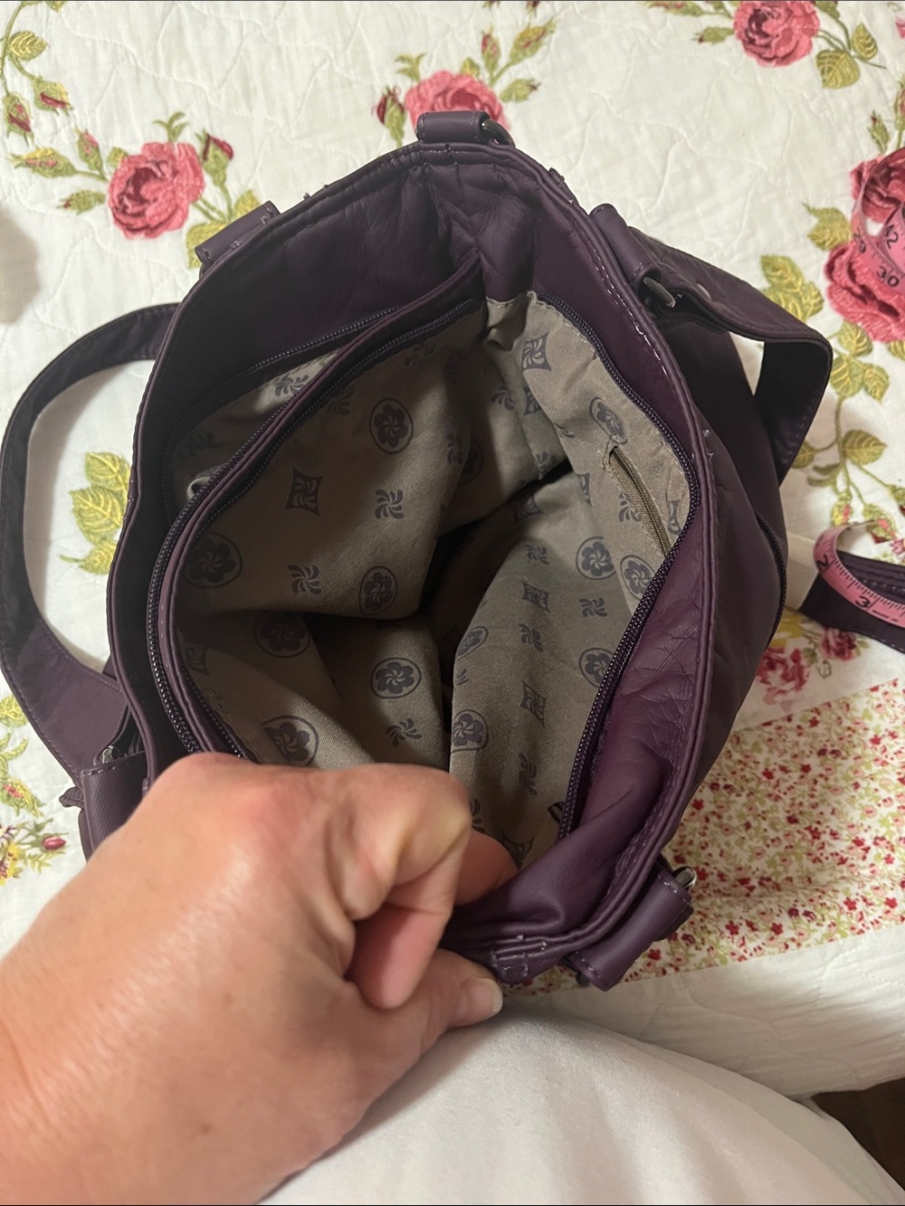 Angel Kiss Plum Purple Shoulder Bag with Removable Strap - Picture 11 of 12